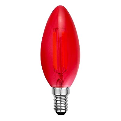 Żarówka FILAMENT C35 CAN RED czerwona świeczka 1,5W E14 lampka wieczna